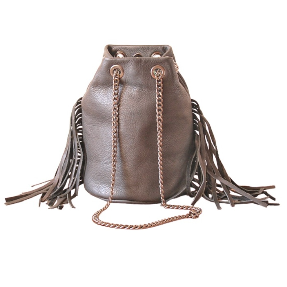 MY CHOICE Genuine Leather Italian Hobo Bag Fringe Purse Handbag